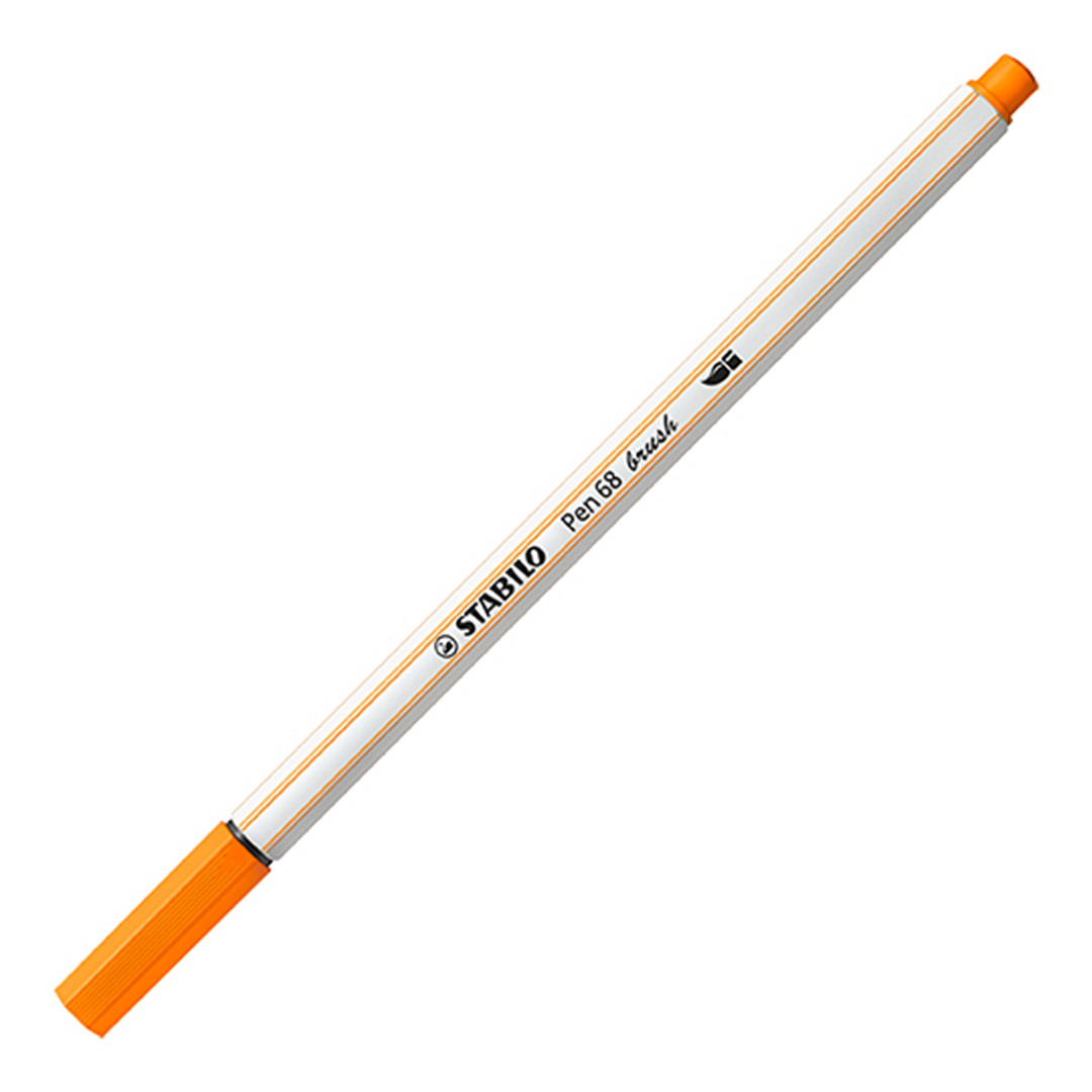 Pennarello Premium con punta a pennello - STABILO Pen 68 brush - Arancione — immagine 7