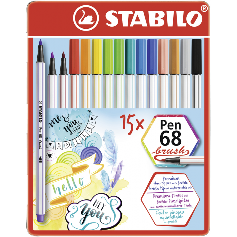 Pennarello Premium con punta a pennello - STABILO Pen 6-Vertecchi Arte
