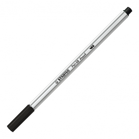 premium brush tip marker - stabilo pen 68 brush - metal box of 15 - with 15 assorted colors