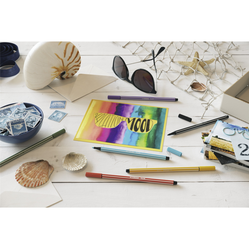 Pennarello Premium - STABILO Pen 68 - ARTY - Astuccio da 12 con appendino - 12 colori assortiti — immagine 6