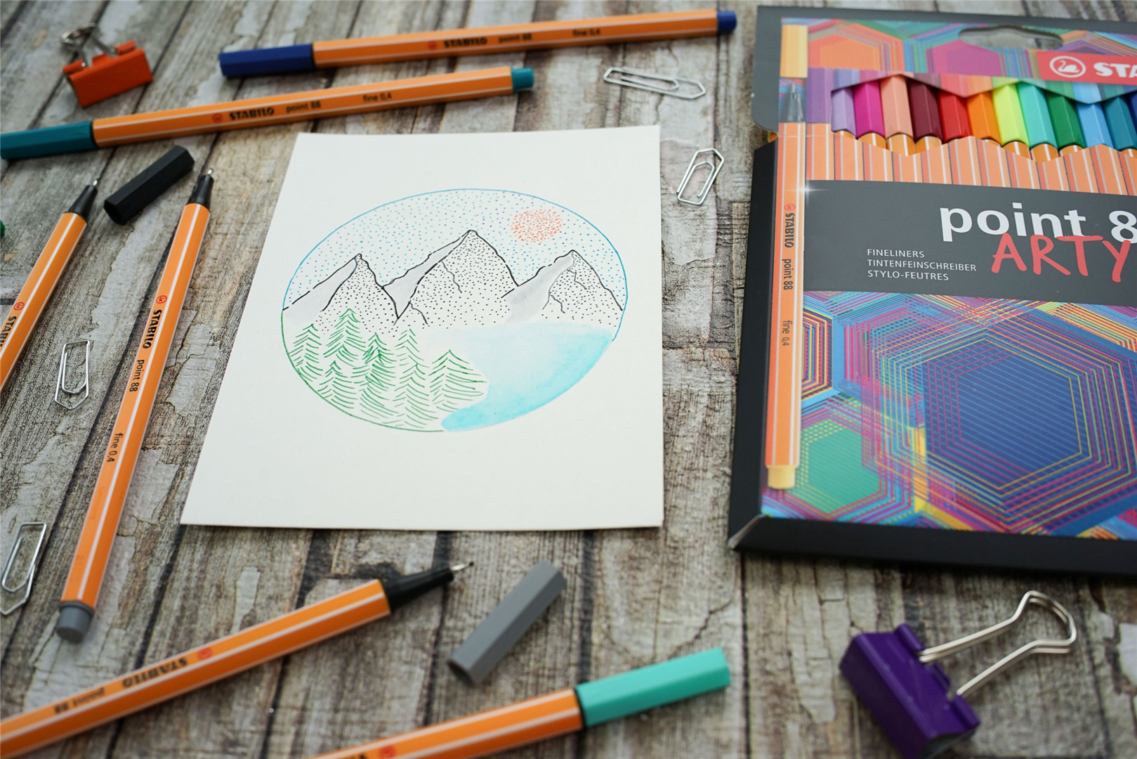 Fineliner - STABILO point 88 - ARTY - Astuccio da 18 con appendino - 18 colori assortiti — immagine 5