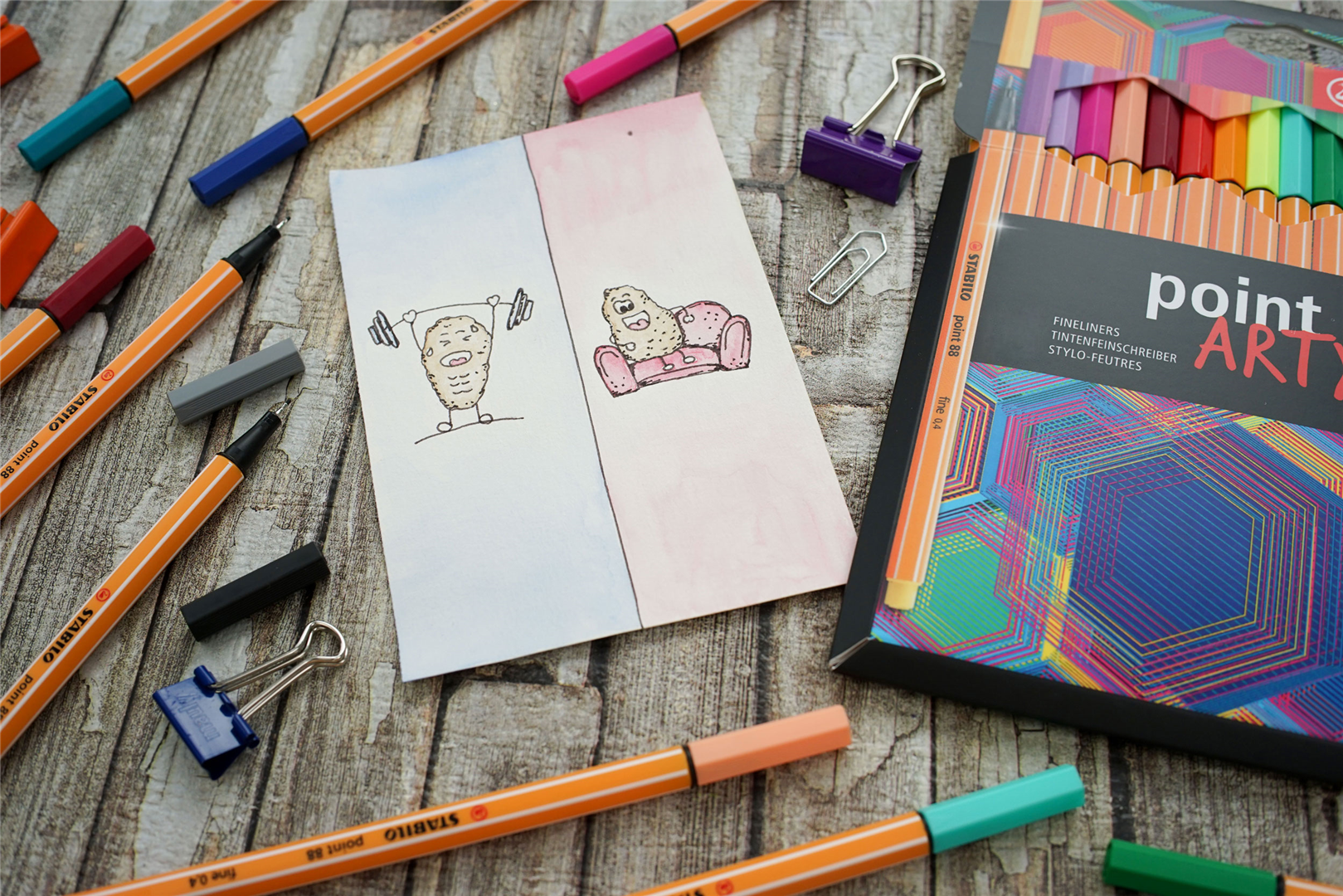 Fineliner - STABILO point 88 - ARTY - Astuccio da 18 con appendino - 18 colori assortiti — immagine 6