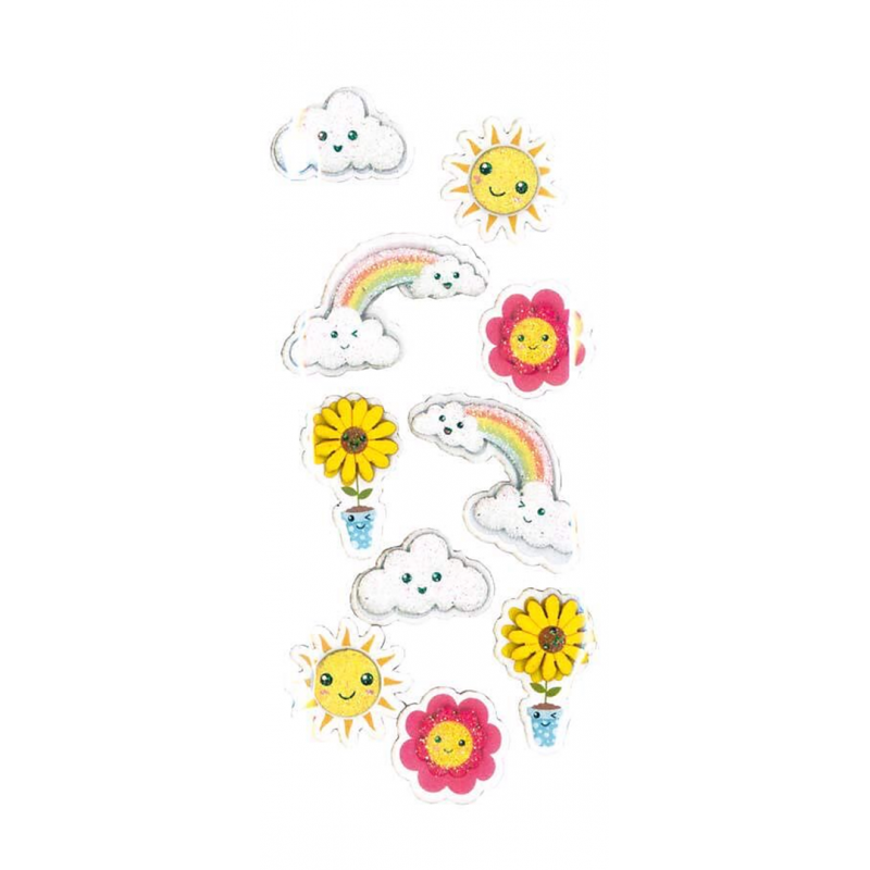 Pbs - Roessler Soho Stickers Rilievo Decorativi Nuvole E Sole