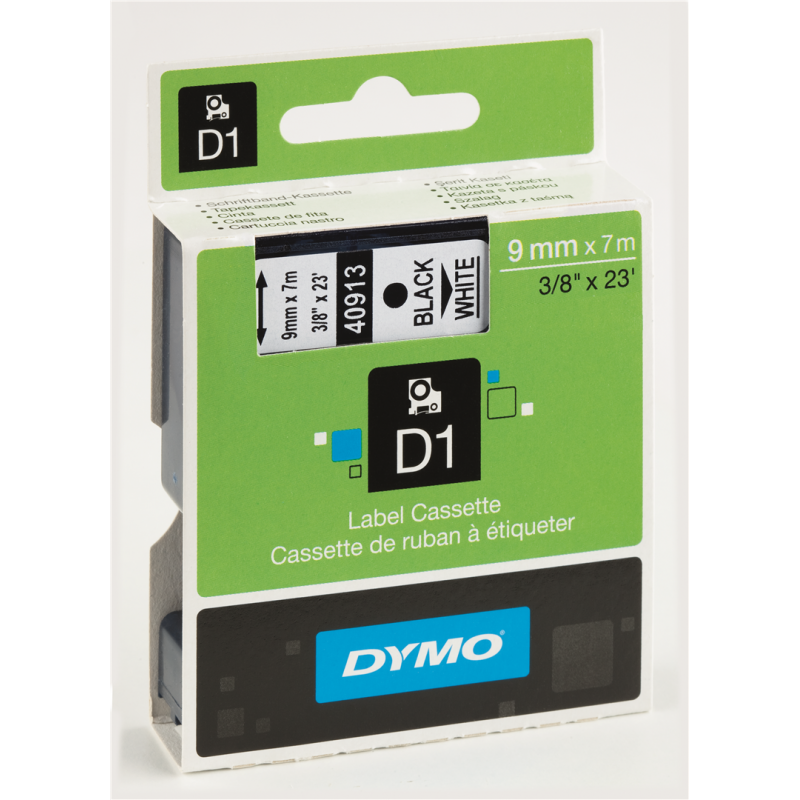 Dymo D1 Tape Type (9mmx7m) Black-White 409130