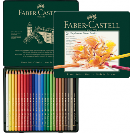 Polychromos Coloured Pencils 24 Pieces Metal Case | Faber-Castell