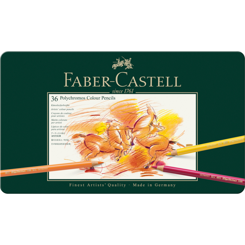 Faber-Castell Polychromos Coloured Pencils 36 Pieces Metal Case