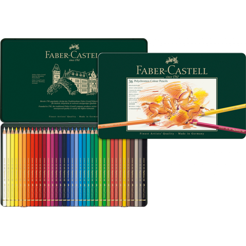 Faber-Castell Polychromos Coloured Pencils 36 Pieces Metal Case