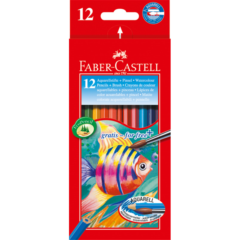 Faber-Castell Box 12 Crayons Acquerellabili Red Faber Castell Range