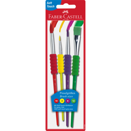 Faber-Castell Blister With 2 4 6 10, Soft Brushes, 12, Measures, Synthetic, For School