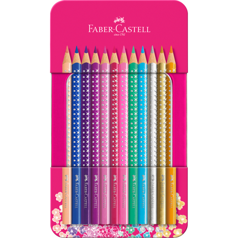 Faber-Castell Set Matite Sparkle Color Pezzi 12 Confezione In Metallo Rosa