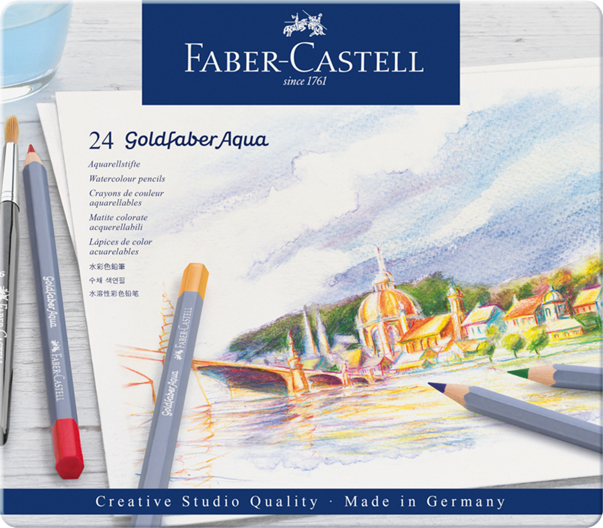 Matite Colorate Goldfaber Aqua Pezzi 24 Scatola In Metallo — immagine 2