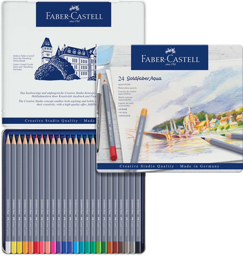 Matite Colorate Goldfaber Aqua Pezzi 24 Scatola In Metallo — immagine 3