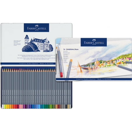Matite Colorate Goldfaber Aqua Pezzi 36 Scatola In Metallo