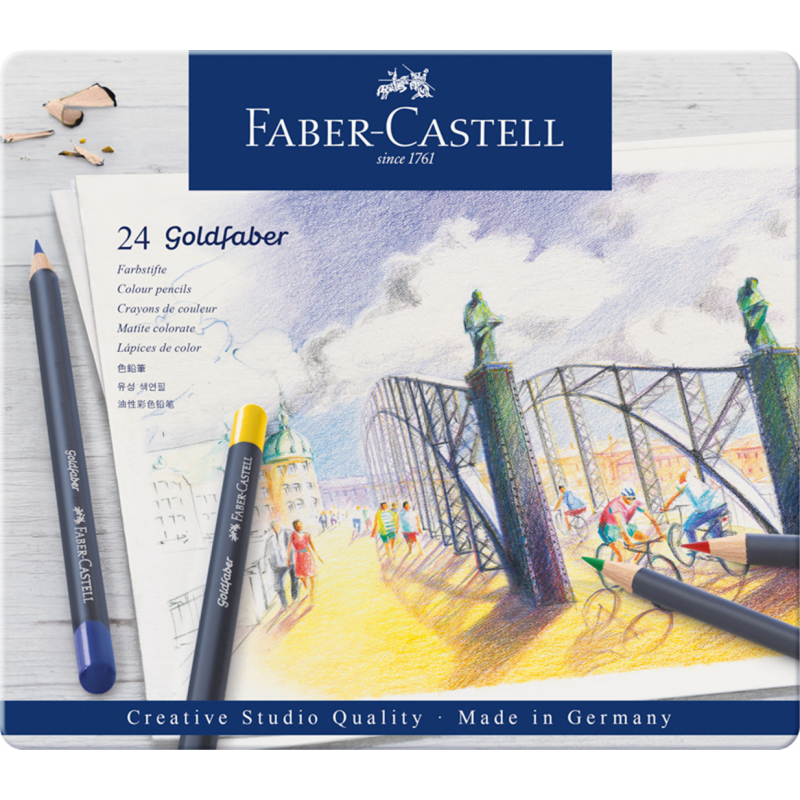 Faber-Castell Matite Colorate Goldfaber Permanenti Pezzi 24 Scatola In Metallo