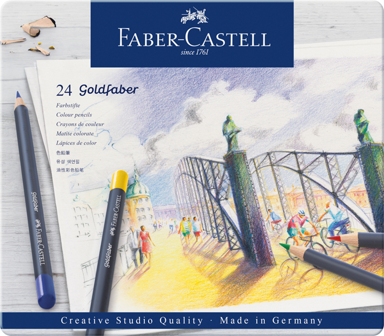 Matite Colorate Goldfaber Permanenti Pezzi 24 Scatola In Metallo — immagine 2