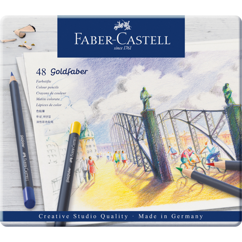 Faber-Castell Matite Colorate Goldfaber Permanente Pezzi 48 Scatola In Metallo