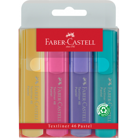 Faber-Castell Bustina 4 Evidenziatori Texliner 1546 Pastel 