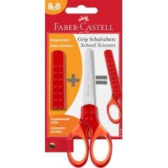 Faber Castell Forbice Grip Per Scuola In Blister Rossa