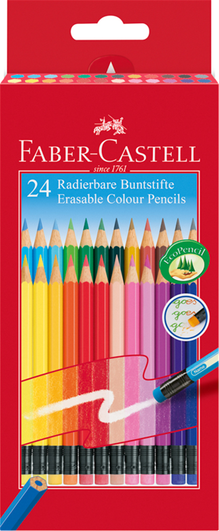 Astuccio 24 Matite Colorate Cancellabili