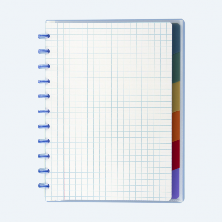Notebook  A4 60fg + 5bus Ppl Color 5mm-Square 5mm | Atoma