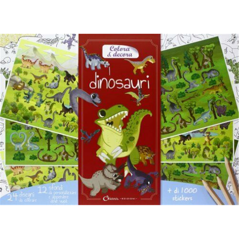 A.l.i. Agenzia Libraria Internationalsrl Album Da Colorare Con 1000 Stickers Dinosauri