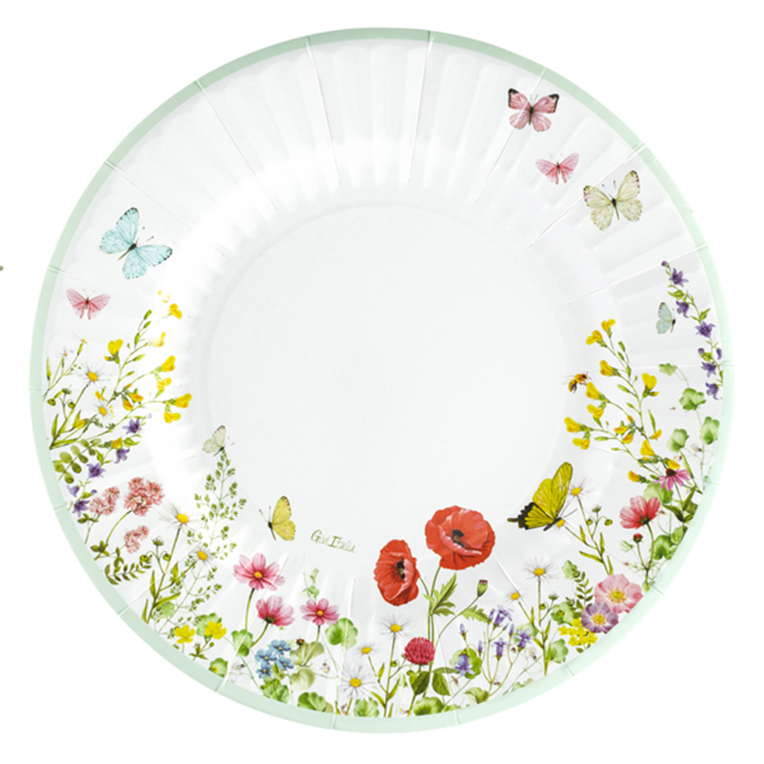 Piatto Carta 27cm Round Shape 8pz Blooming, Selezione Vertecchi  8010052641092