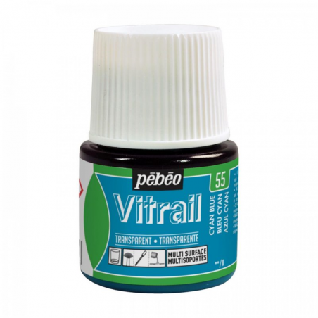 Colore Vitrail Trasparente 45 Ml  Blu Cian