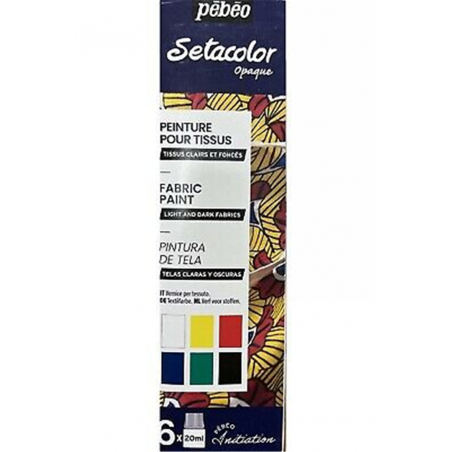Set 6 Colori Setacolor 20 Ml Tessuti Chiari/tessuti Scuri
