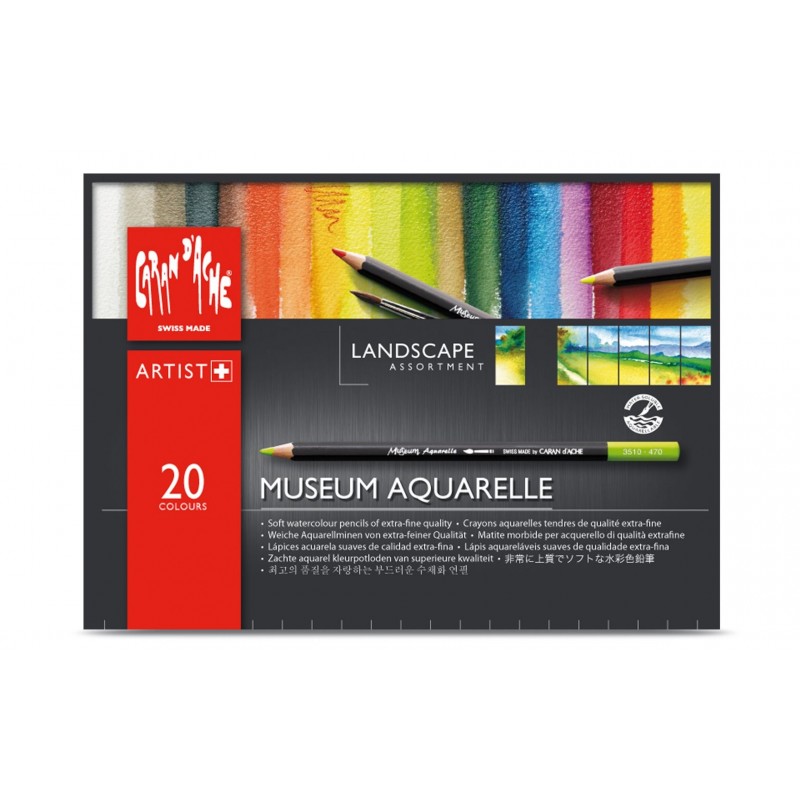 Caran D'Ache - Pencils Museum Pieces Assortment 20 Landscape Watercolours, Cardboard Box