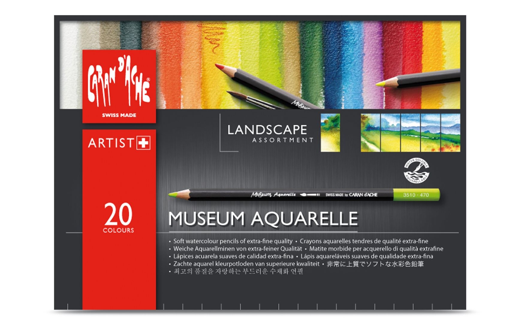 Matite Museum Acquerelle Pezzi 20 Assortimento Paesaggio, Scatola In Cartone — immagine 2