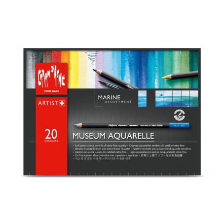 Matite Museum Acquerelle Pezzi 20 Assortimento Marina, Scatola In Cartone