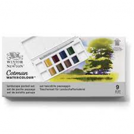 Set Tascabile Acquarello Cotman 8 Godets+pen. Paesaggio