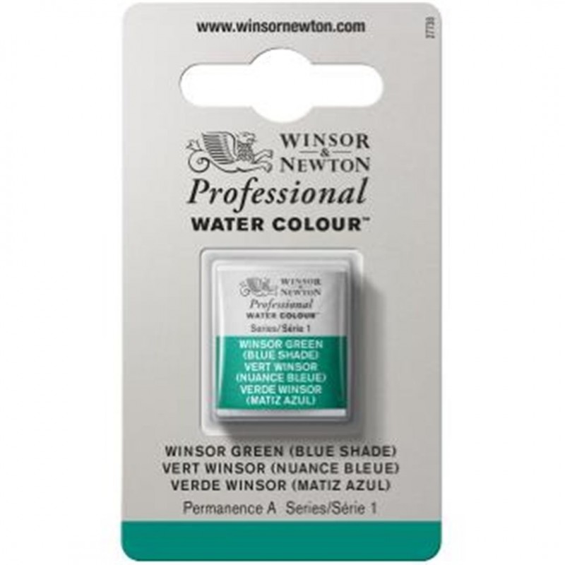 Winsor & Newton - Professional Water Color 1/2 Tablet Series 1-Color Awc 719 Winsor Green (blue Shade)