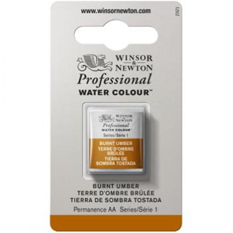 Winsor & Newton - Professional Water Color 1/2 Tablet Series 1-Color Awc 076 Burnt Umber