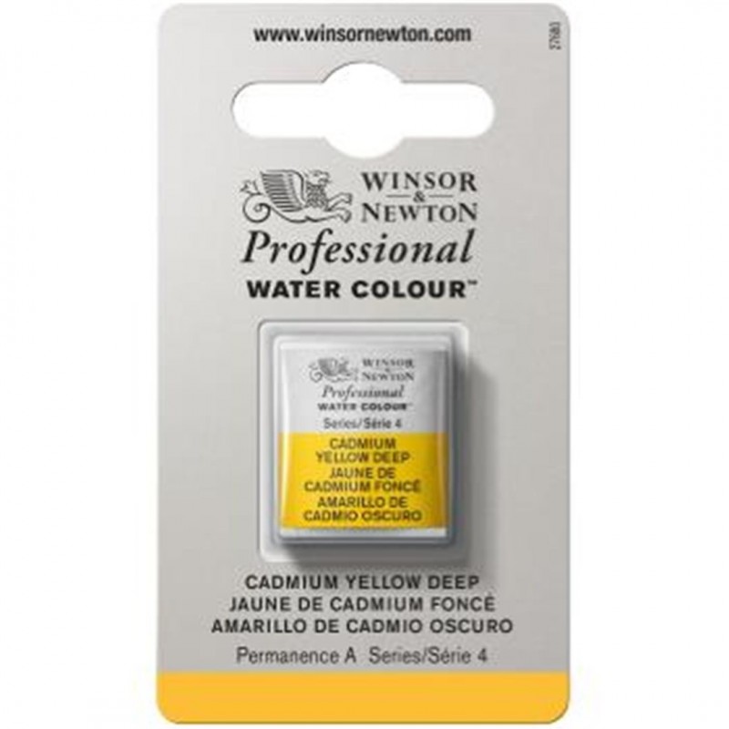 Winsor & Newton - Professional Water Color 1/2 Tablet 4-Color Series Awc 111 Dark Cadmium Yellow