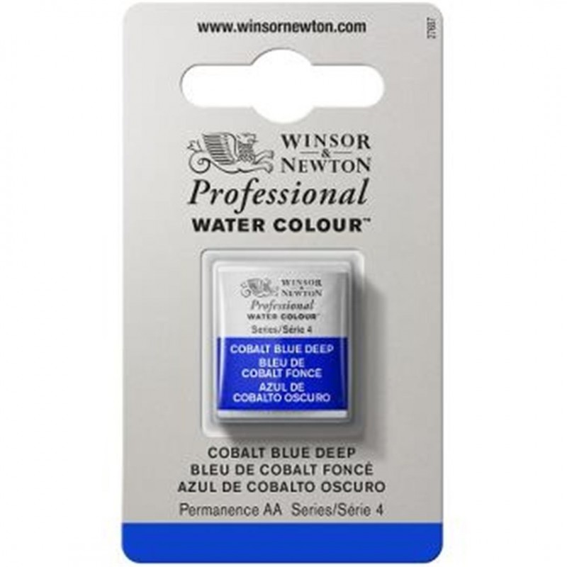 Winsor & Newton - Professional Water Color 1/2 Tablet 4-Color Series Awc 180 Dark Cobalt Blue