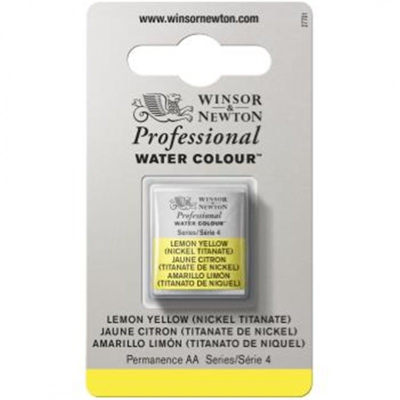 Winsor & Newton - Professional Water Color 1/2 Tablet 4-Color Series Awc 347 Lemon Yellow (nickel Titanate)