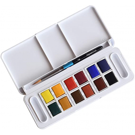 Set Da Viaggio 12 Mezzi Godets Con Pennello
