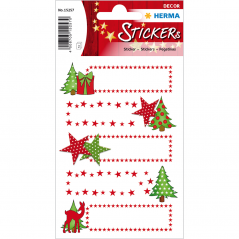 Herma Stickers Adesivi  Natale Chiudipacco Verde Rosso