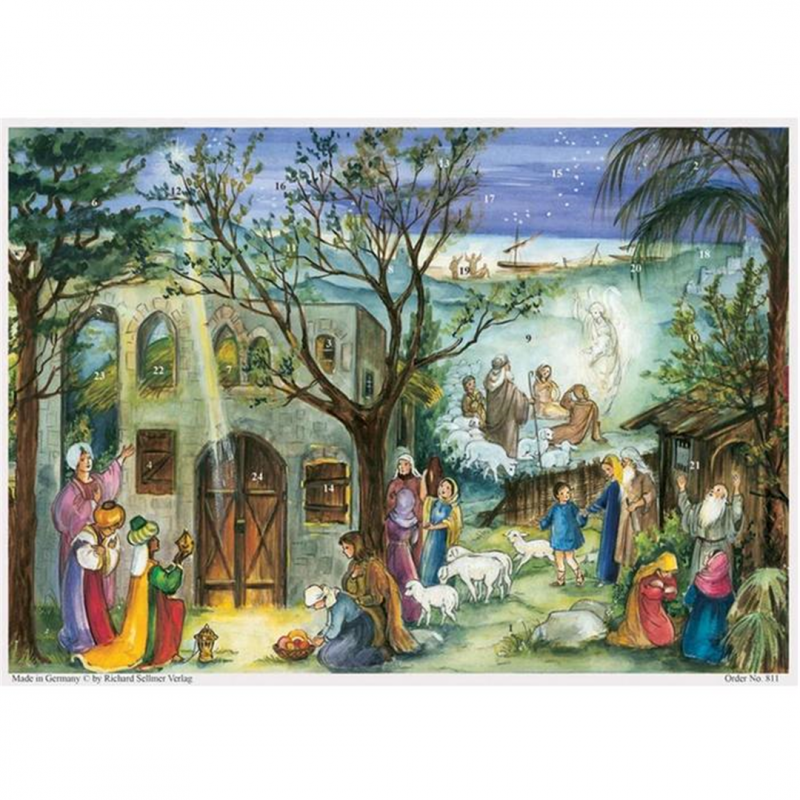 Selezione Vertecchi Calendario Avvento 35x25cm C/cioccolatini 75g La Nascita Di Gesù