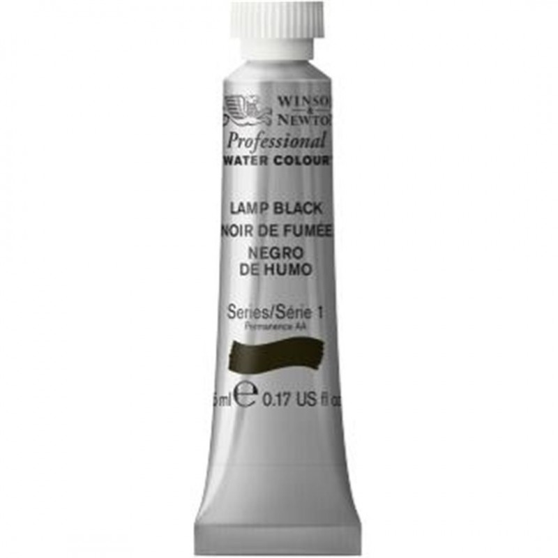 Winsor & Newton - Professional Water Colour 5 Ml Tube 1 Series Awc-337 Color Black Lie