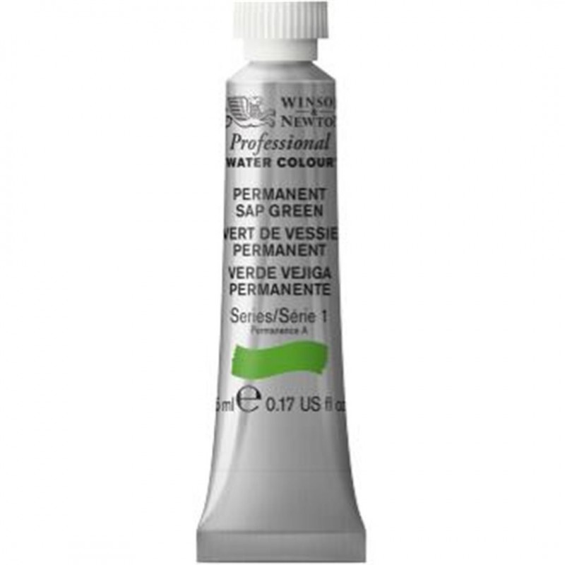 Winsor & Newton - Professional Water Colour 5 Ml Tube 1 Series Awc-503 Green Color Permanent Bladder