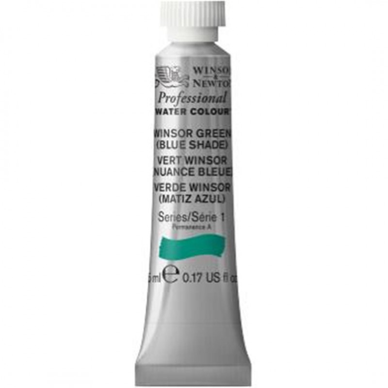 Winsor & Newton - Professional Water Colour 5 Ml Tube 1 Series Awc-719 Winsor Green Color (blue Shade)