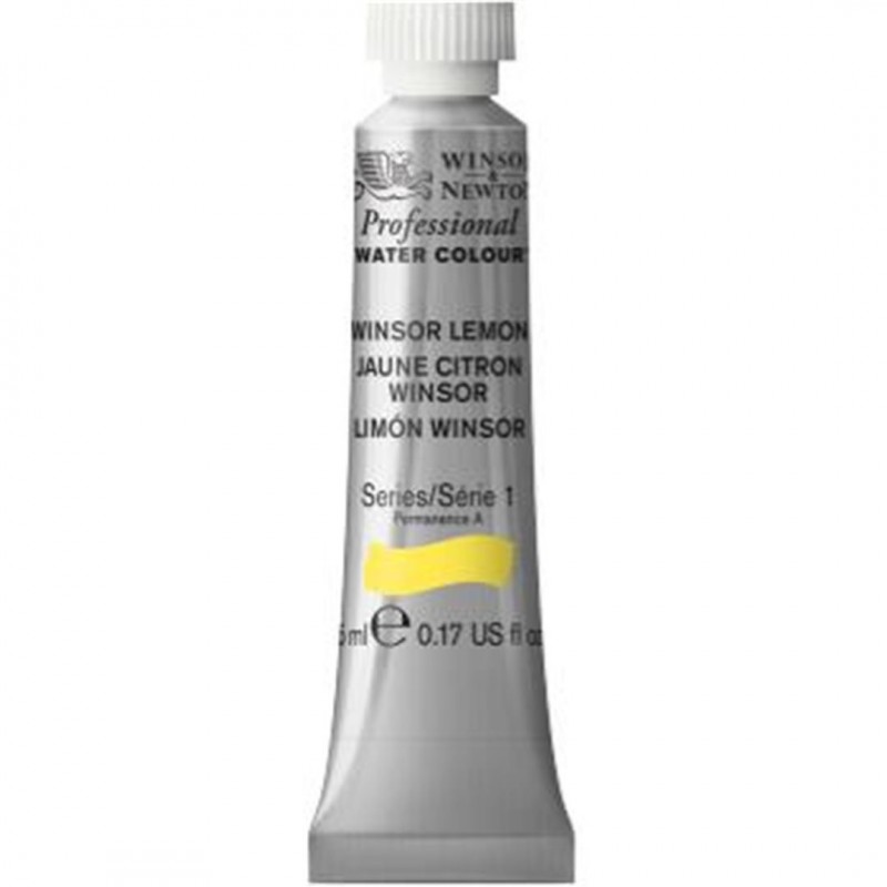 Winsor & Newton - Professional Water Colour 5 Ml Tube 1 Series Awc-722 Color Lemon Yellow Winsor