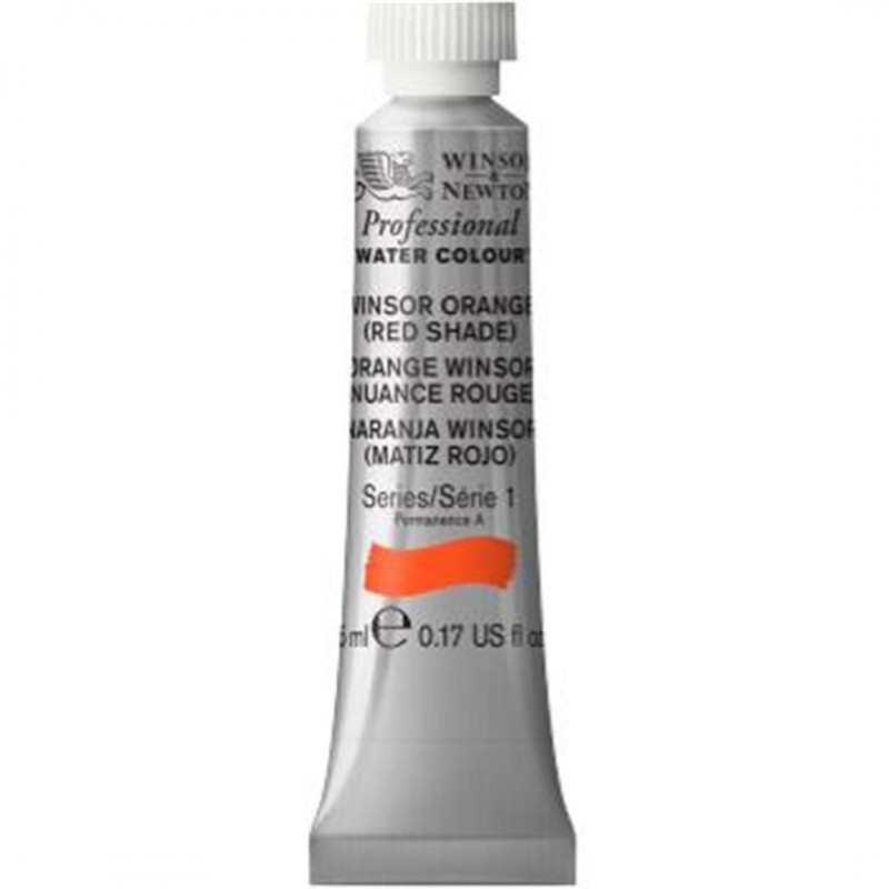 Winsor & Newton - Professional Water Colour 5 Ml Tube 1 Series Awc-723 Winsor Orange Color (red Shade)