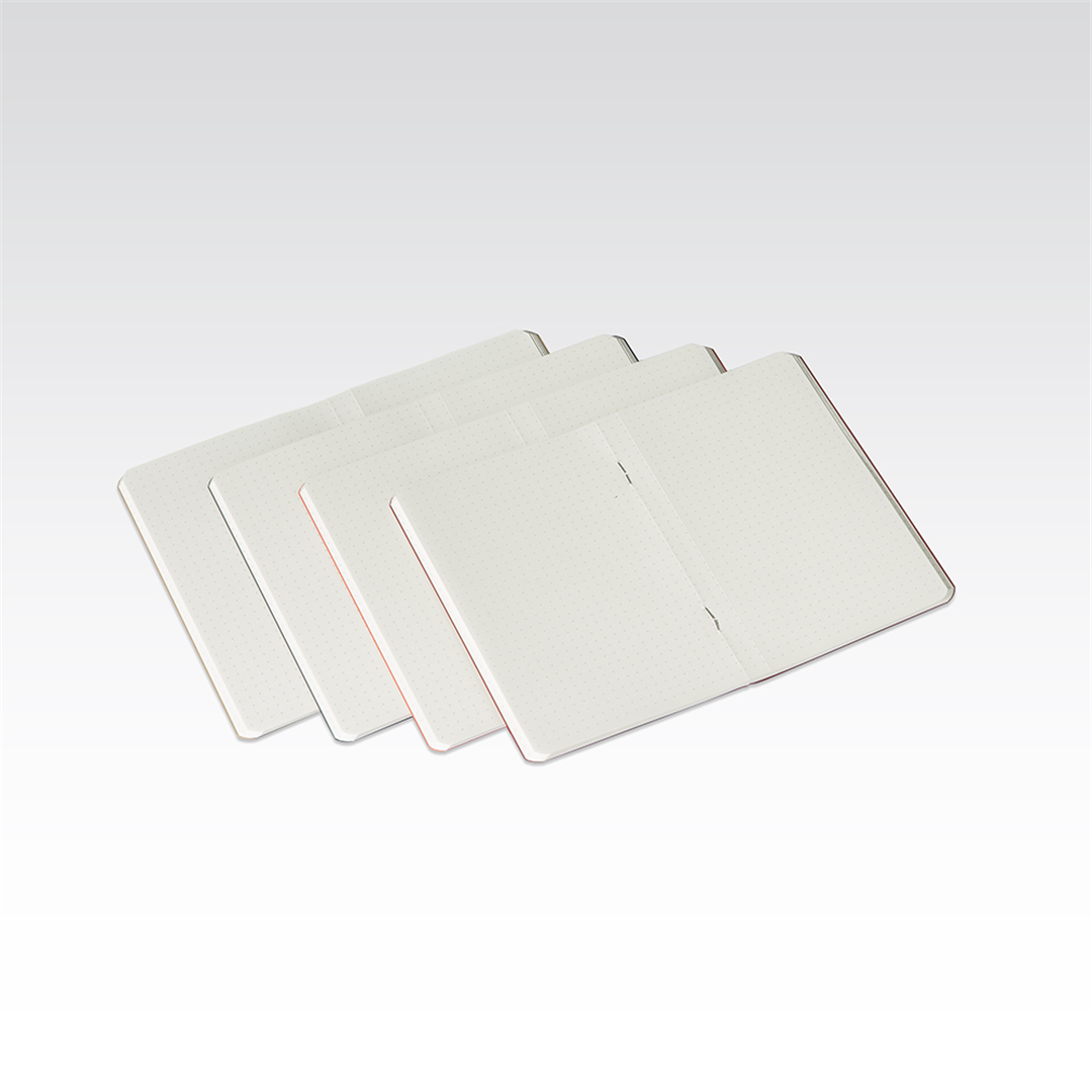 Taccuino 9x14 Ecoqua Puntinato 4 Pz Cherry, Flamingo, Royal Green, Bruno — immagine 3