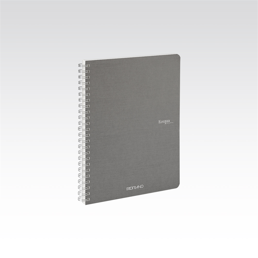 Pack Pz 5 notebook Ecoqua A5 1r spiral 70fg 90gr anthracite | Fabriano