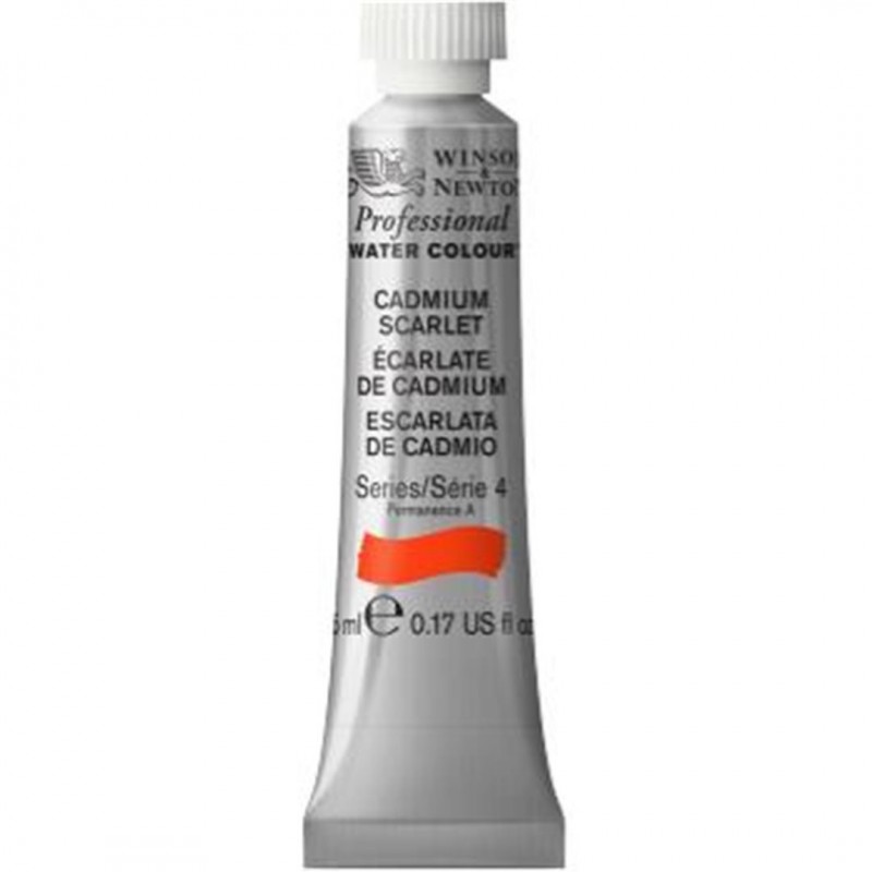 Winsor & Newton - Professional Water Colour 5 Ml Tube 4 Series Awc-106 Scarlet Color Of Cadmium