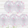 Transparent Balloon With Pompon D30cm 5pcs Pink | Artyfetes Factory