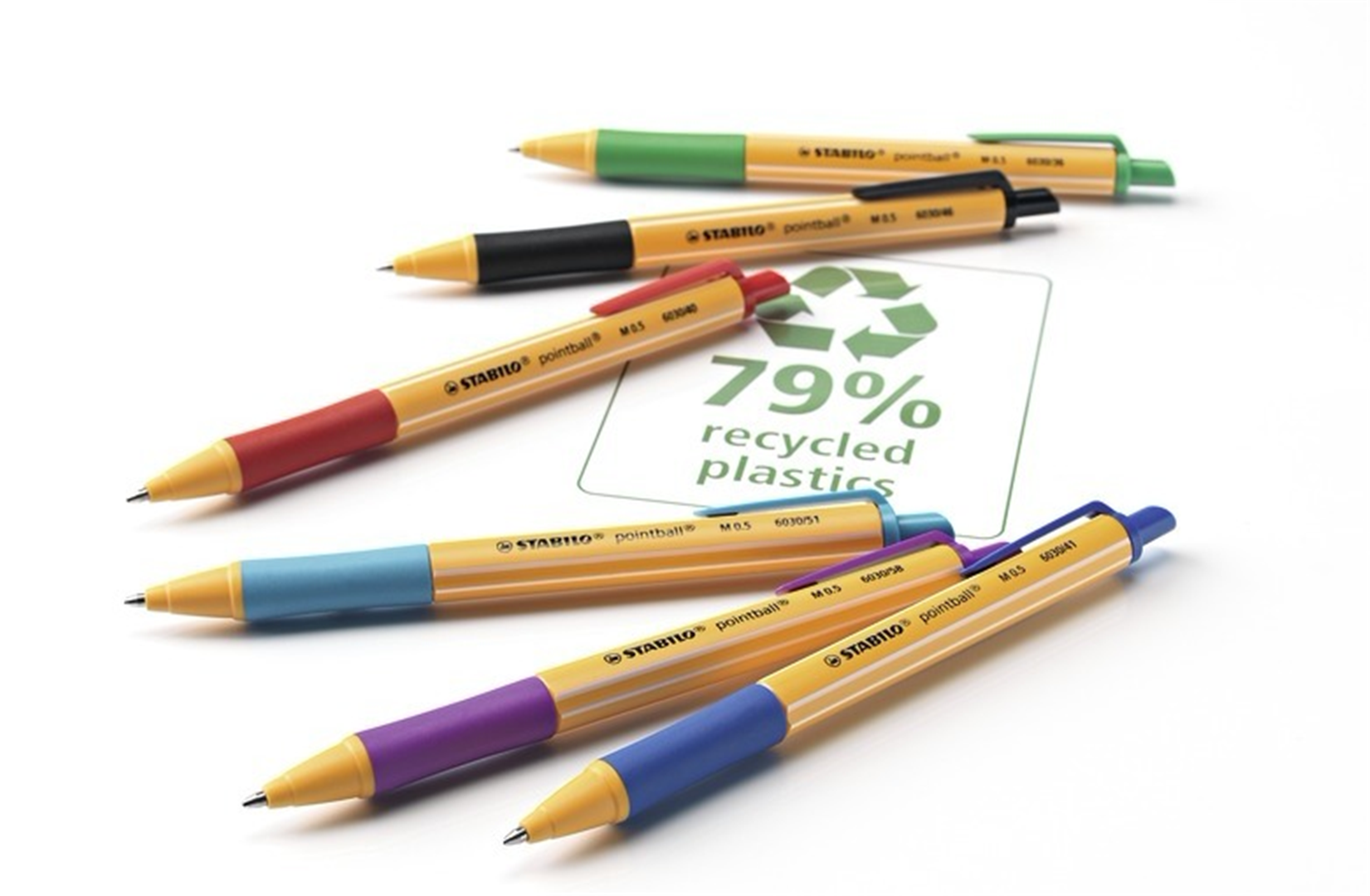 Penna a sfera Ecosostenibile - STABILO pointball - 79% Plastica Riciclata - Rosso — immagine 4
